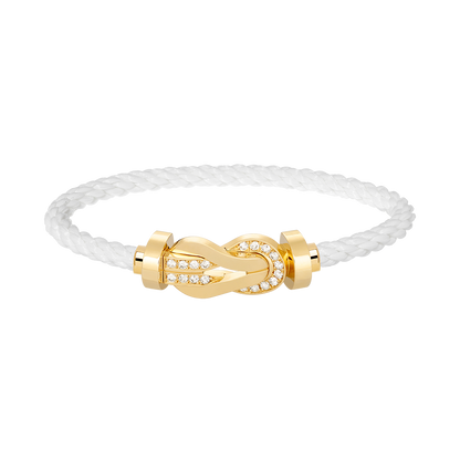 [Rosla Jewelry]CHANCE LARGE 8 FIGURE BUCKLE HALF DIAMOND BRACELET GOLD