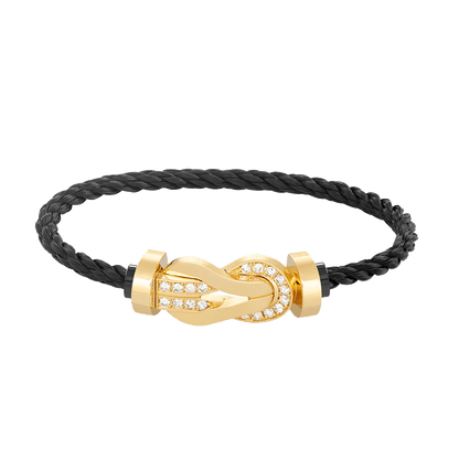 [Rosla Jewelry]CHANCE LARGE 8 FIGURE BUCKLE HALF DIAMOND BRACELET GOLD