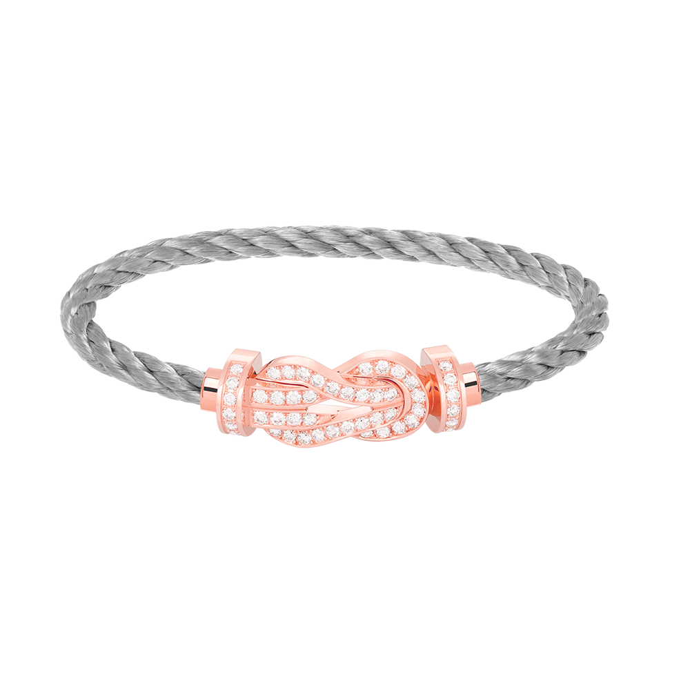 [Rosla Jewelry]CHANCE LARGE 8 FIGURE BUCKLE FULL DIAMOND BRACELET ROSE GOLD