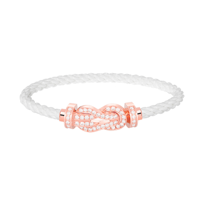 [Rosla Jewelry]CHANCE LARGE 8 FIGURE BUCKLE FULL DIAMOND BRACELET ROSE GOLD