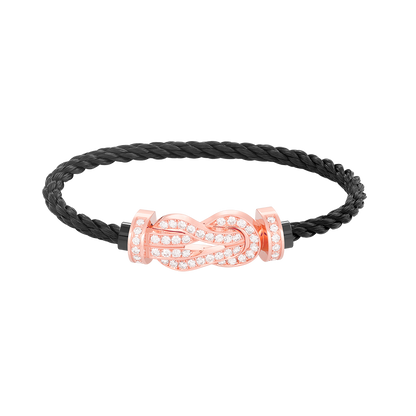 [Rosla Jewelry]CHANCE LARGE 8 FIGURE BUCKLE FULL DIAMOND BRACELET ROSE GOLD