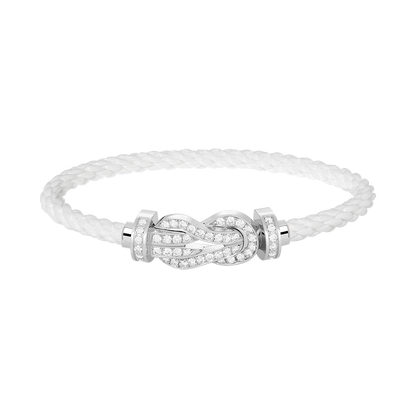 [Rosla Jewelry]CHANCE LARGE 8 FIGURE BUCKLE FULL DIAMOND BRACELET SILVER