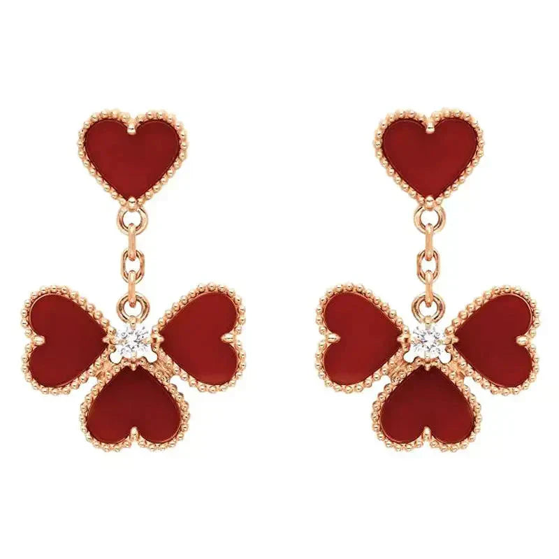 [Rosla Jewelry]SWEET CLOVER CARNELIAN EARRINGS