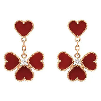 [Rosla Jewelry]SWEET CLOVER CARNELIAN EARRINGS