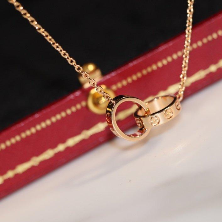 [Rosla Jewelry]LOVE NECKLACE PINK GOLD AND SILVER