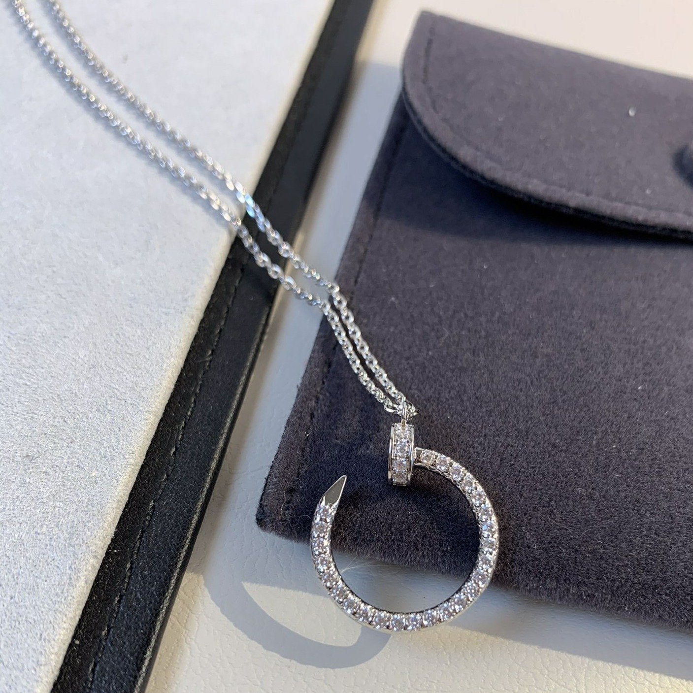 [Rosla Jewelry]JUSTE NECKLACE SILVER DIAMONDS