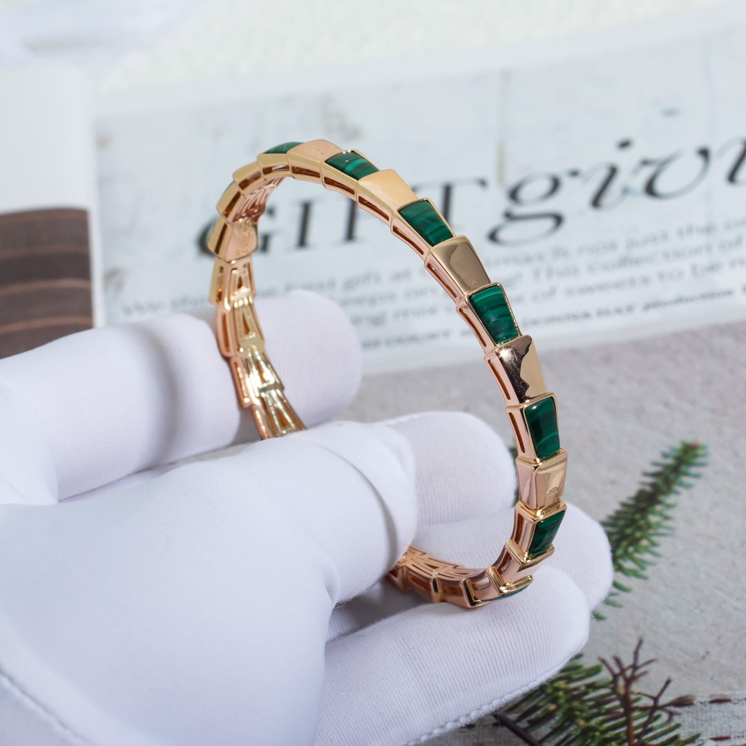 [Rosla Jewelry]SERPENTI BRACELET PINK GOLD MALACHITE