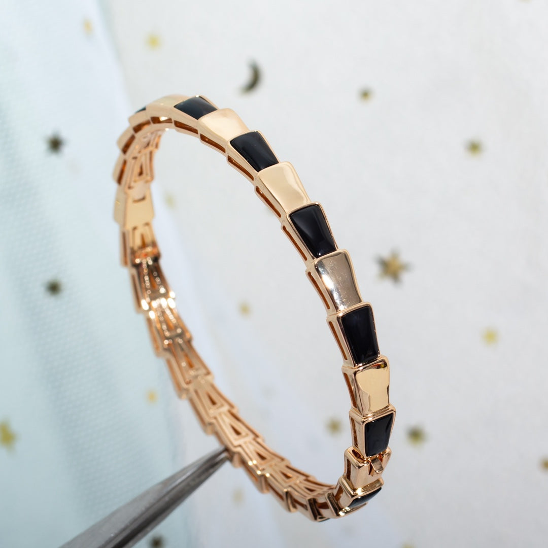 [Rosla Jewelry]SERPENTI BRACELET PINK GOLD ONYX