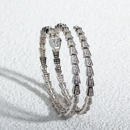 [Rosla Jewelry]SERPENTI BRACELET SILVER DIAMOND DOUBLE ROW