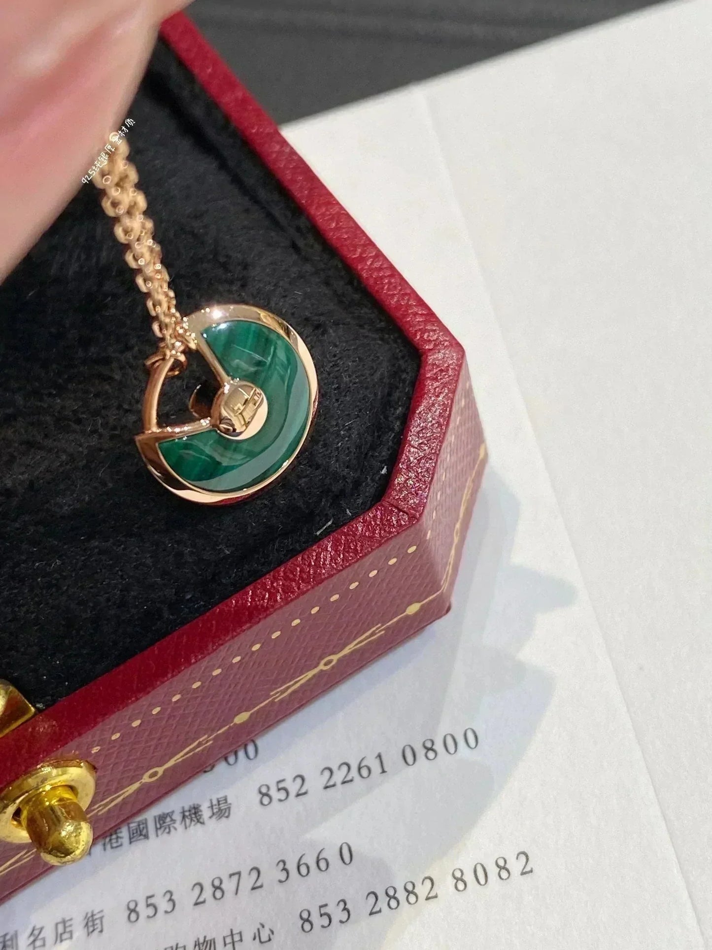 [Rosla Jewelry]AMULETTE ROSE GOLD MALACHITE NECKLACE