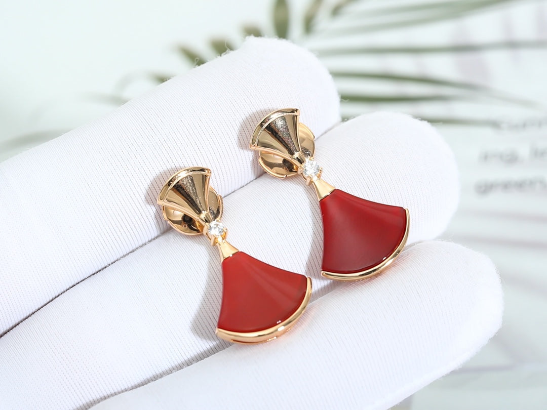 [Rosla Jewelry]DREAM Carnelian PINK GOLD EARRINGS