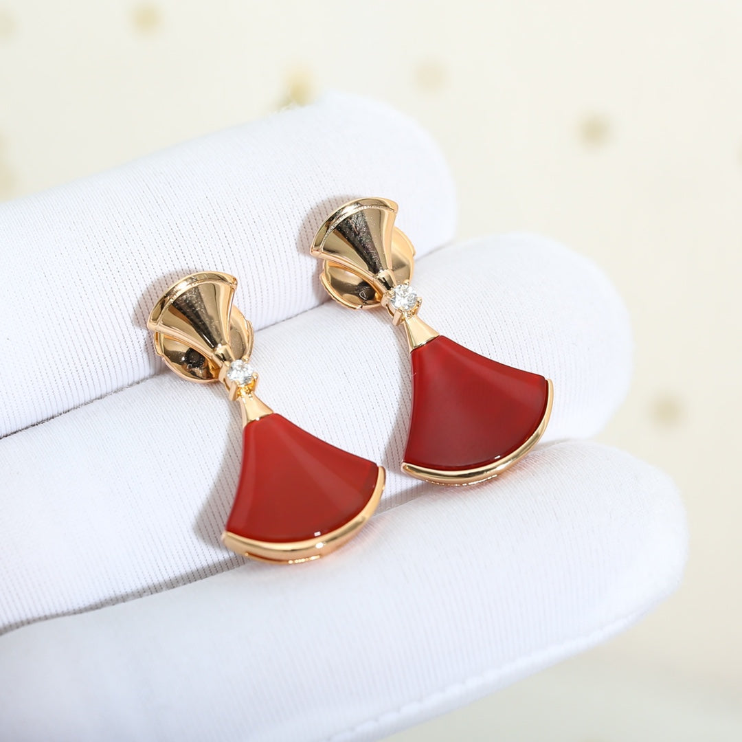 [Rosla Jewelry]DREAM Carnelian PINK GOLD EARRINGS