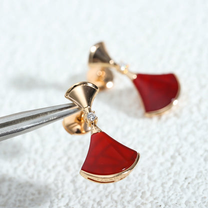 [Rosla Jewelry]DREAM Carnelian PINK GOLD EARRINGS