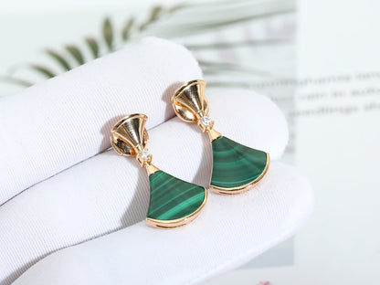 [Rosla Jewelry]DREAM MALACHITE PINK GOLD EARRINGS