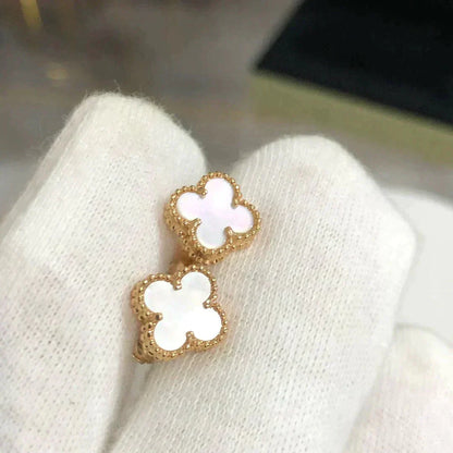 [Rosla Jewelry]CLOVER MINI 9.5MM WHITE MOP EARRINGS