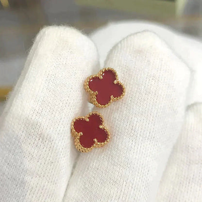 [Rosla Jewelry]CLOVER MINI 9.5MM CARNELIAN EARRINGS