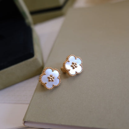 [Rosla Jewelry]LUCKY PINK GOLD WHITE MOP EARRINGS