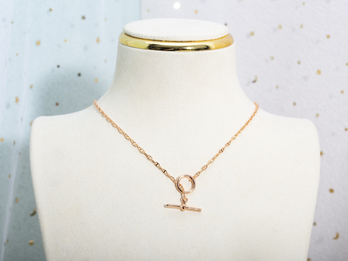 [Rosla Jewelry]ECHAPPEE NECKLACE PINK GOLD