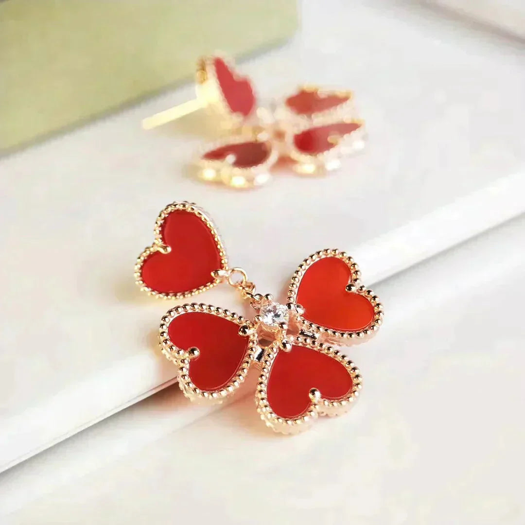 [Rosla Jewelry]SWEET CLOVER CARNELIAN EARRINGS