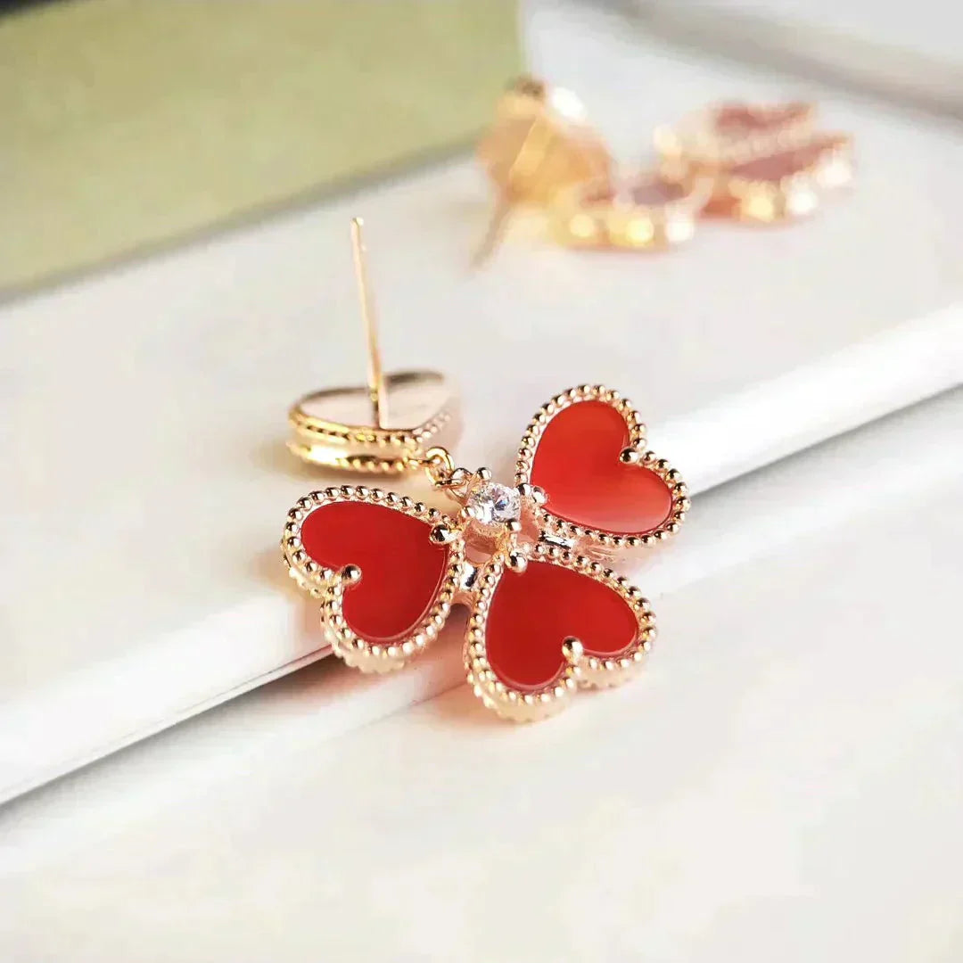 [Rosla Jewelry]SWEET CLOVER CARNELIAN EARRINGS