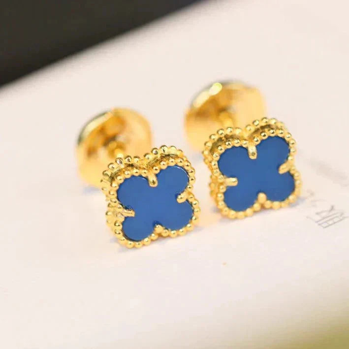 [Rosla Jewelry]CLOVER MINI 9.5MM TURQUOISE EARRINGS