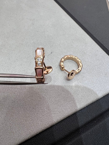 [Rosla Jewelry]SERPENTI MOP PINK GOLD EARRINGS