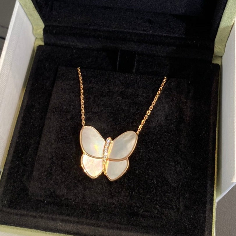 [Rosla Jewelry]BUTTERFLY GOLD MOP DIAMOND NECKLACE