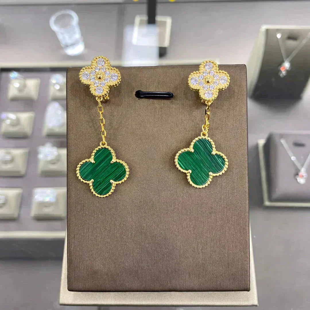 [Rosla Jewelry]CLOVER  2 MOTIFS  DIAMOND  EARRINGS (MULTIPLE CHOICESç´