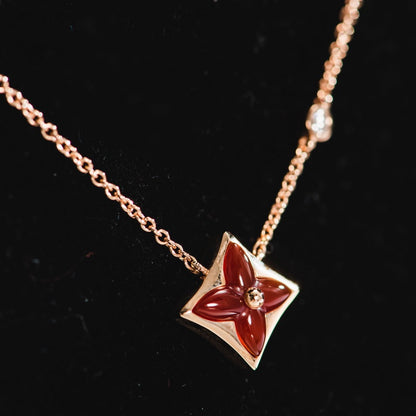 [Rosla Jewelry]STAR NECKLACE PINK GOLD 1 DIAMOND