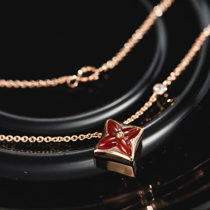 [Rosla Jewelry]STAR NECKLACE PINK GOLD 1 DIAMOND