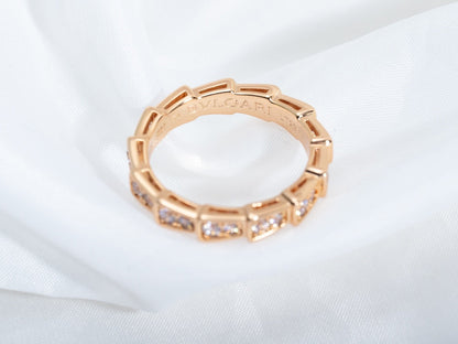 [Rosla Jewelry]SERPENTI RING PINK GOLD DIAMOND PAVED 3MM