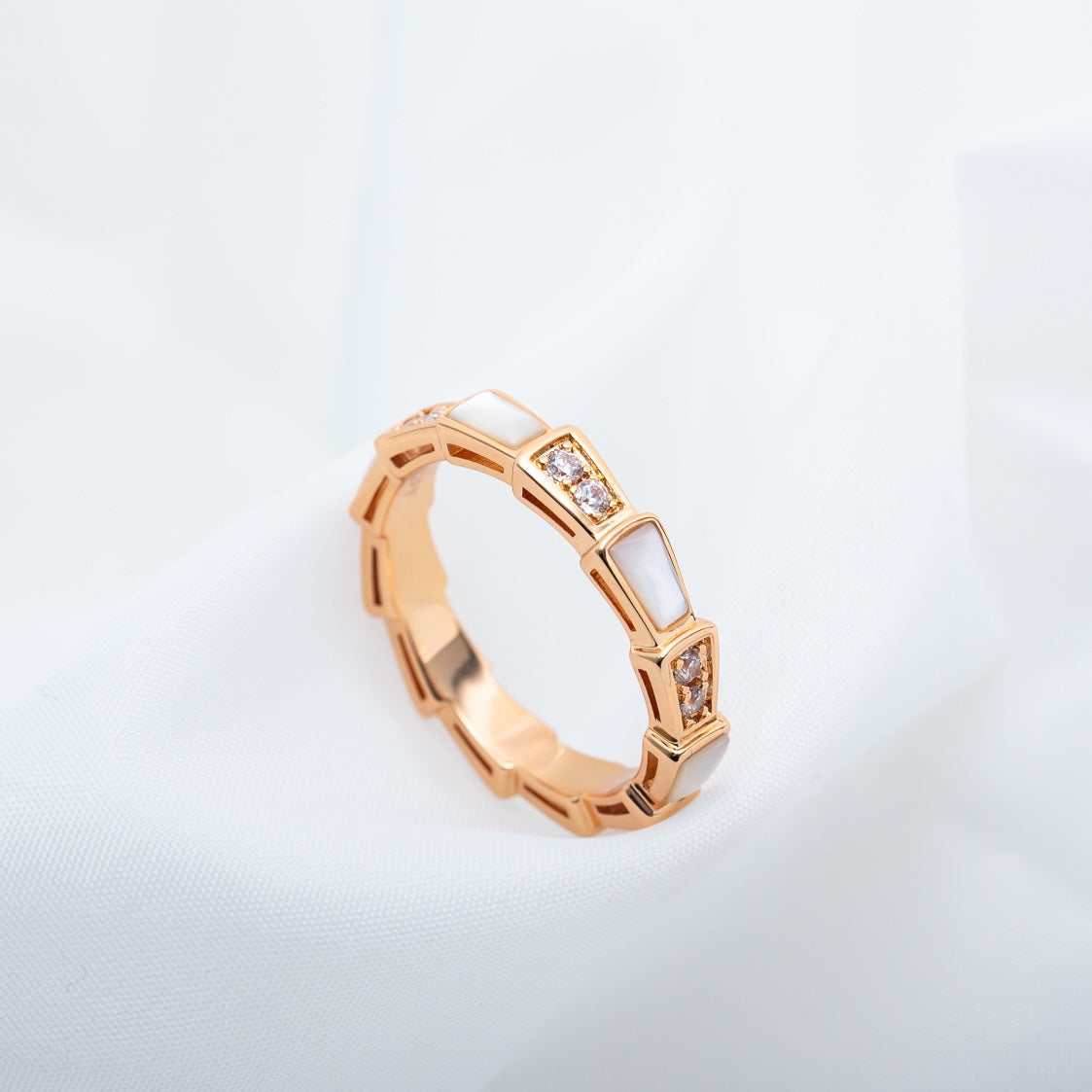 [Rosla Jewelry]SERPENTI RING PINK GOLD DIAMOND MOP 3MM