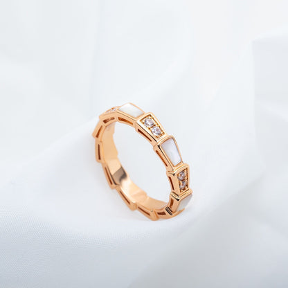 [Rosla Jewelry]SERPENTI RING PINK GOLD DIAMOND MOP 3MM