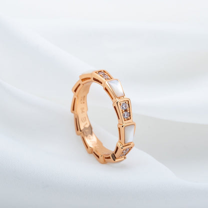 [Rosla Jewelry]SERPENTI RING PINK GOLD DIAMOND MOP 3MM