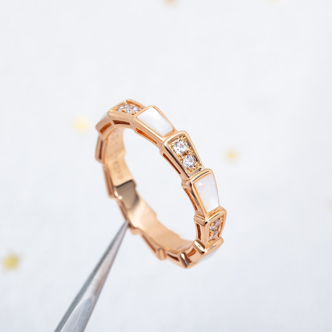 [Rosla Jewelry]SERPENTI RING PINK GOLD DIAMOND MOP 3MM