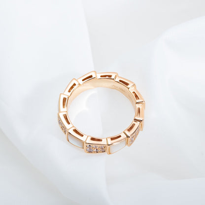 [Rosla Jewelry]SERPENTI RING PINK GOLD MOP DIAMOND PAVED 4MM