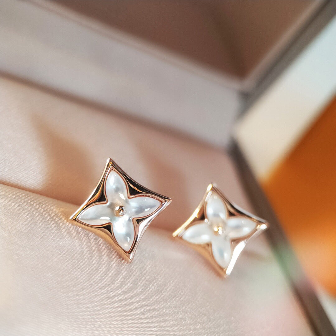 [Rosla Jewelry]STAR MOP PINK GOLD EARRINGS