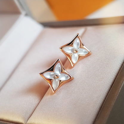 [Rosla Jewelry]STAR MOP PINK GOLD EARRINGS