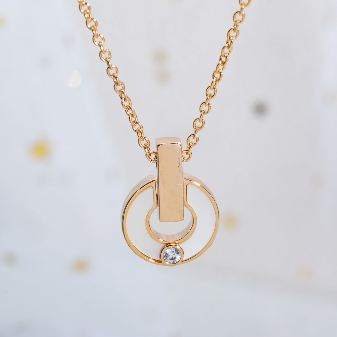 [Rosla Jewelry]GARI NECKLACE PINK GOLD MOP