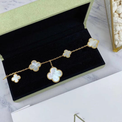 [Rosla Jewelry]MAGIC CLOVER MOP GOLD BRACELET 5 MOTIFS