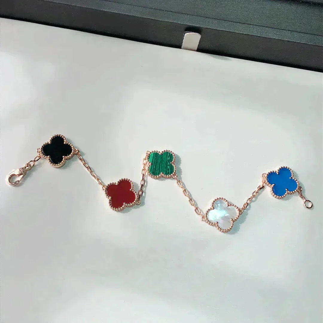 [Rosla Jewelry]CLOVER 5 MOTIFS MULTICOLOR  BRACELET