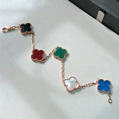 [Rosla Jewelry]CLOVER 5 MOTIFS MULTICOLOR  BRACELET