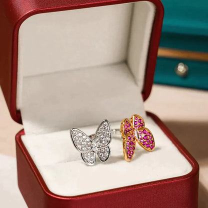 [Rosla Jewelry]TWIN BUTTERFLY DIAMOND RING