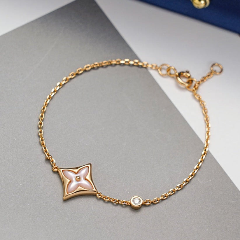 [Rosla Jewelry]STAR 1 DIAMOND PINK GOLD BRACELET