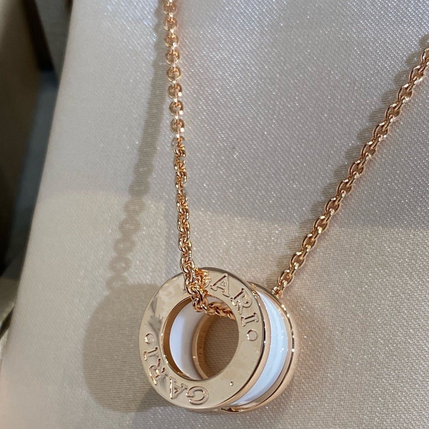 [Rosla Jewelry]ZERO 1 WHITE CERAMIC PINK GOLD NECKLACE