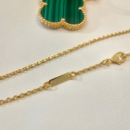 [Rosla Jewelry]CLOVER 25MM MALACHITE GOLD NECKLACE