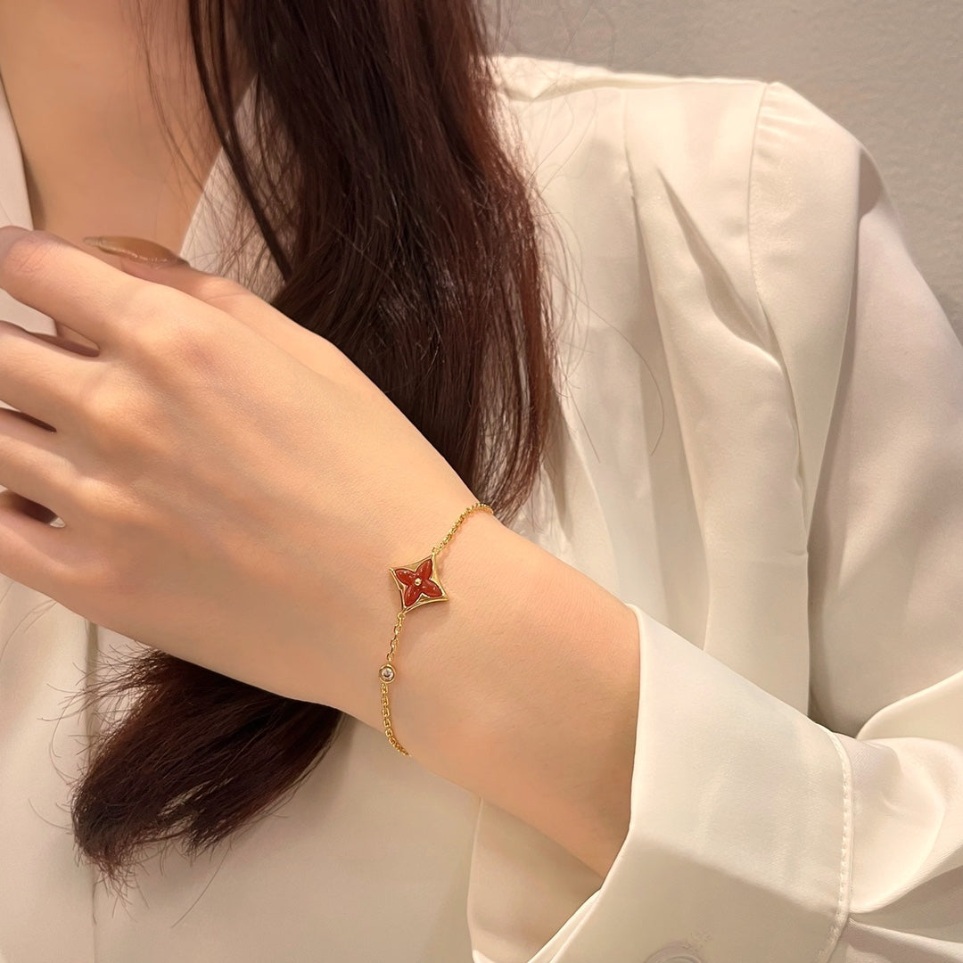 [Rosla Jewelry]COLOR STAR CARNELIAN PINK GOLD DIAMOND BRACELET