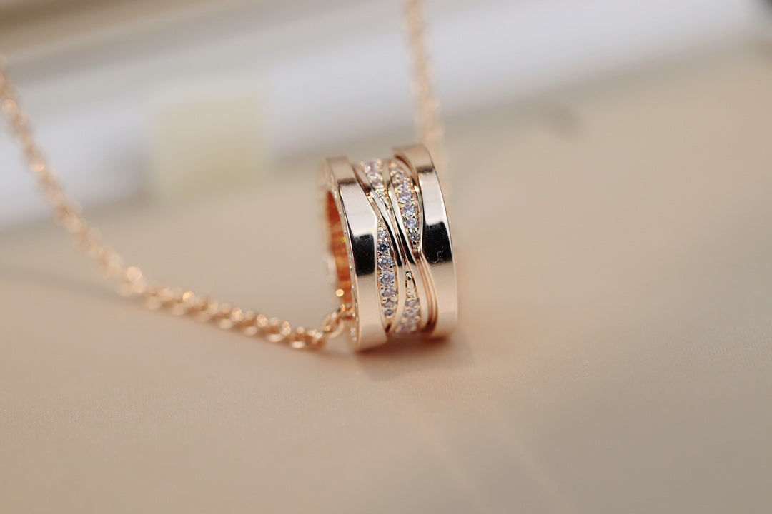 [Rosla Jewelry]ZERO 1 PINK GOLD DIAMOND NECKLACE