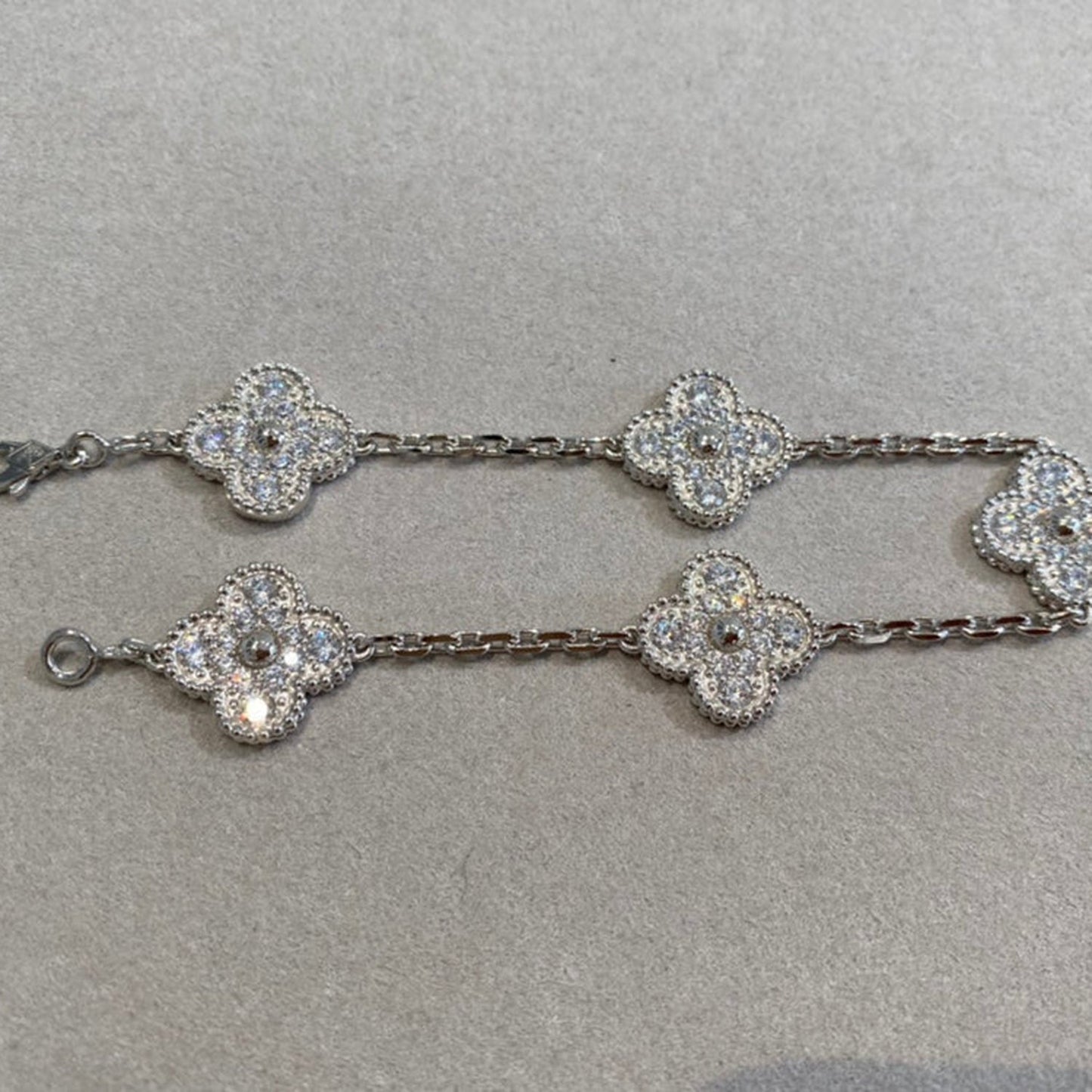 [Rosla Jewelry]CLOVER 5 MOTIFS  DIAMOND BRACELET SILVER