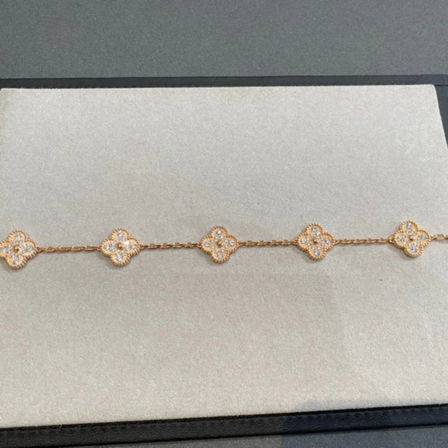 [Rosla Jewelry]CLOVER 5 MOTIFS  FULL DIAMOND BRACELET